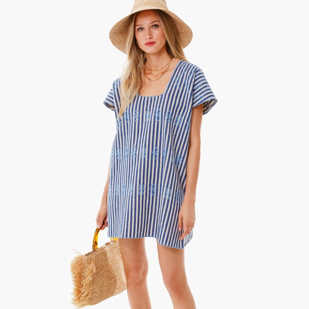 Tuckernuck Blue and White Striped Swim Coverup